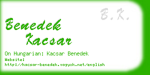 benedek kacsar business card